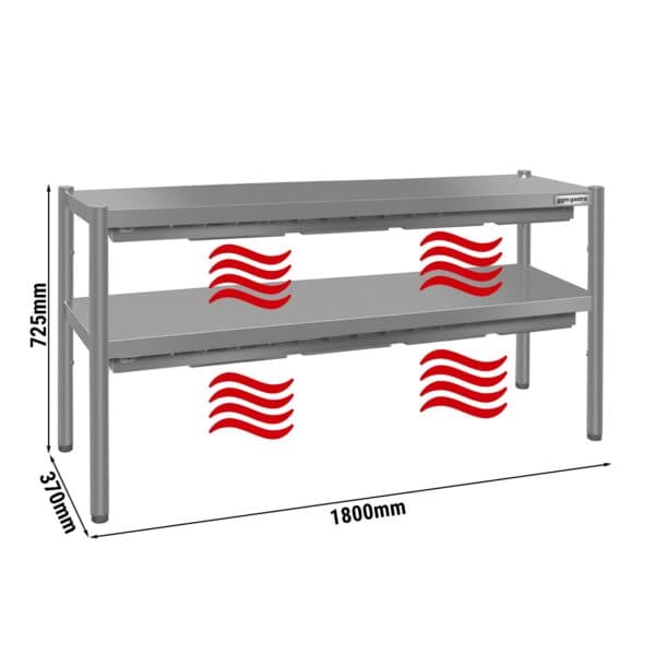 Tepelný most ECO - 1800x370mm - s 2 policami - výška: 725mm