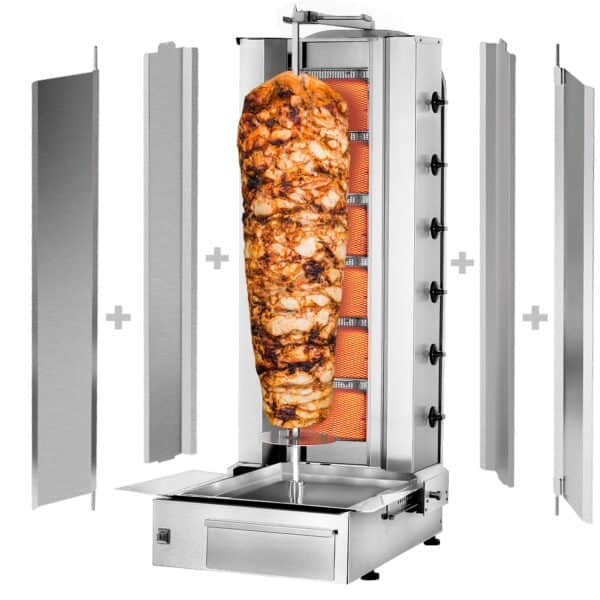 Plynový gril na kebab gyros/doner - 6 horáky - max 100 kg - vrátane 2 krytov a 2 krídlových dverí - Image 10