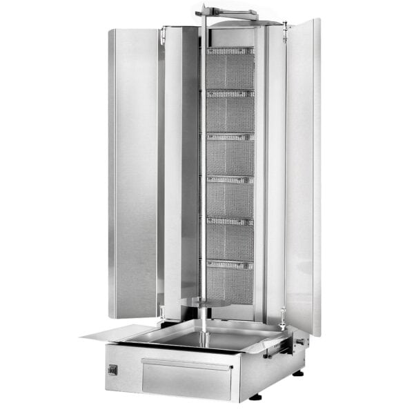Plynový gril na kebab gyros/doner - 6 horáky - max 100 kg - vrátane 2 krytov a 2 krídlových dverí - Image 7