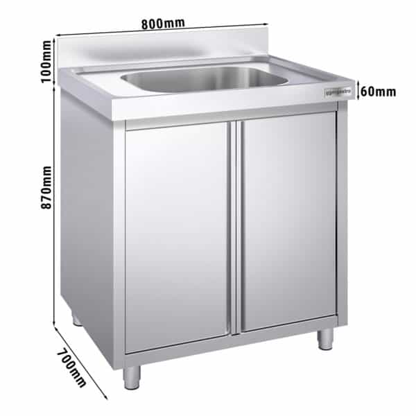 Nerezová drezová skrinka ECO - 600x600mm - 1 umývadlo - Š400xH400xV250mm (Kópia) - Image 5