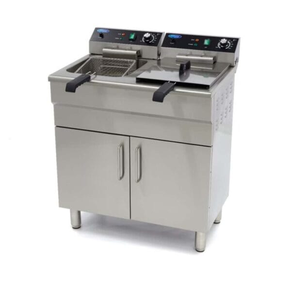 Elektrická fritéza 2×16 L – 230 V + spodná skrinka | Maxima 09365158