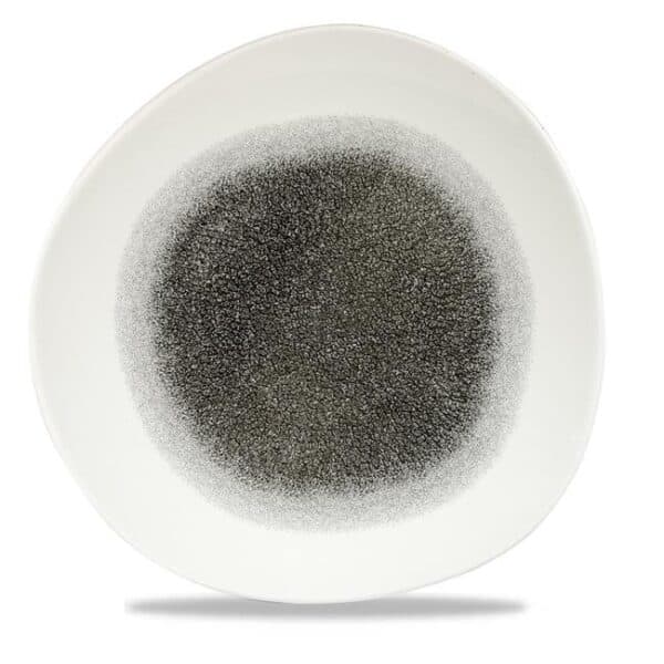 Tanier plytký v organickom tvare  Raku Quartz Black 286 mm, 1 ks - Image 3