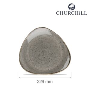 Trojuholníkový tanier Stonecast Peppercorn Grey 229 mm, 1 ks