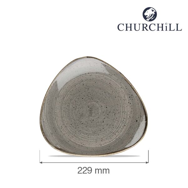 Trojuholníkový tanier Stonecast Peppercorn Grey 229 mm, 1 ks