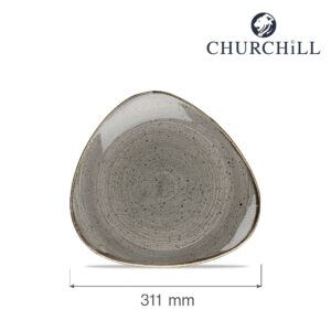 Trojuholníkový tanier Stonecast Peppercorn Grey 311 mm, 1 ks