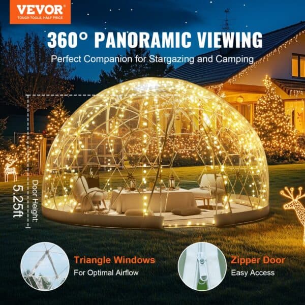 áhradný kupolový bublinový stan Igloo Kempovací PVC kupolový stan Dvojvrstvový 2,9 m - Image 7
