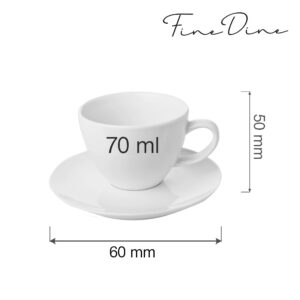 Elegantný hrnček s podšálkou Bianco 70 ml, 1 ks