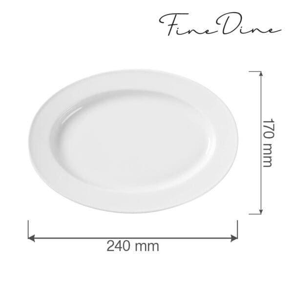 Tanier oválny Bianco 240x170 mm, 1 ks