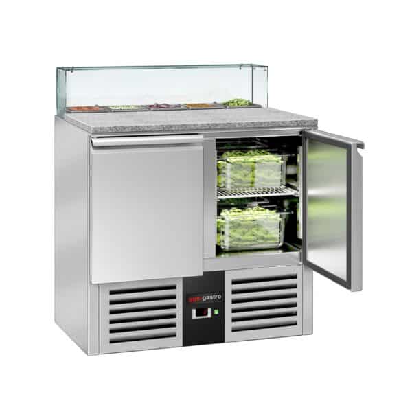 Saladety PREMIUM - 900 mm - 2 dvierka - so sklenenou vložkou pre 5x GN 1/6 - Image 4