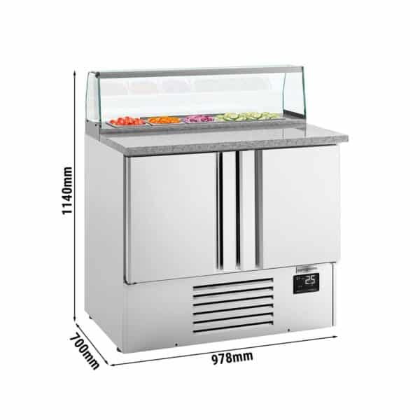 Saladety Premium PLUS - 978 mm - 2 dvierka - so sklenenou vložkou pre 5x GN 1/6