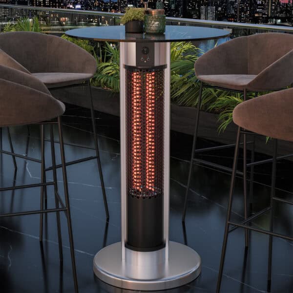 MARA | Sklenený stolový ohrievač | Ø 70 cm | 800 a 1600 W | Infračervený / Elektrický | 2 nastavenia teploty – Obrázok 3