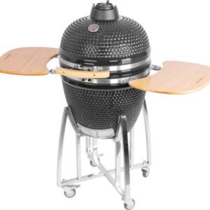 Kamado gril priemer 46,7 cm, gril výška 91 cm, čierny, 130x73x122 cm