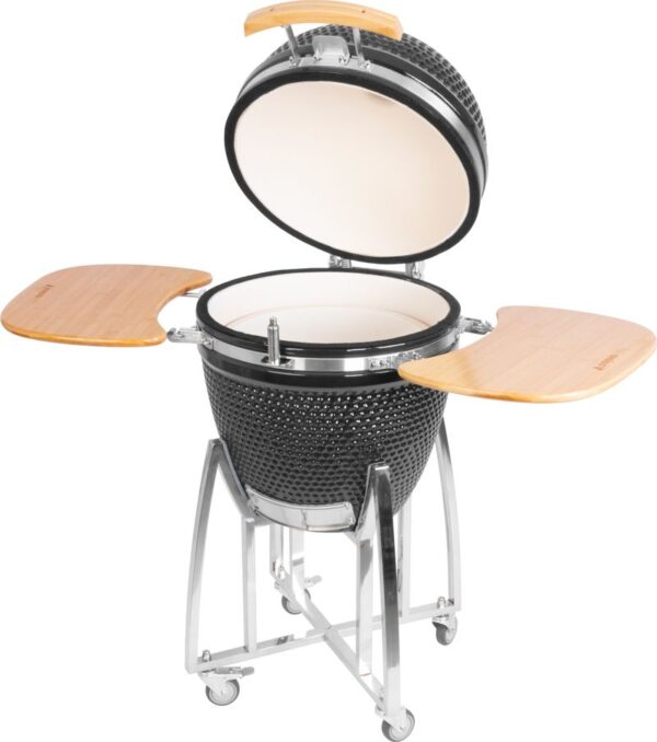 Kamado gril priemer 46,7 cm, gril výška 91 cm, čierny, 130x73x122 cm - Image 12