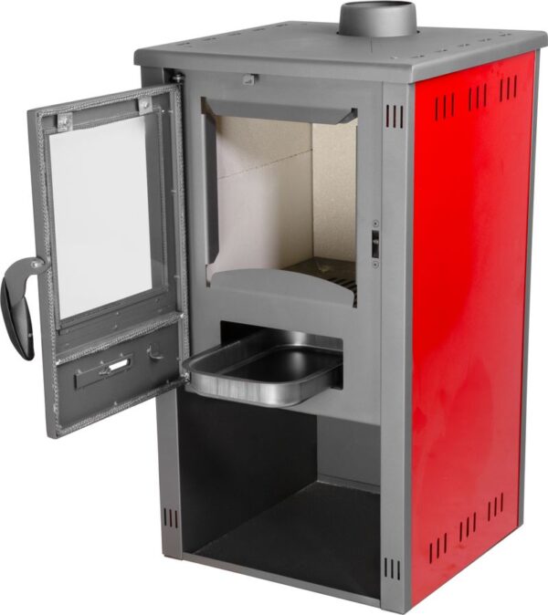 Kachle Thalia Pella S, červené, 5,4 kW – Obrázok 4