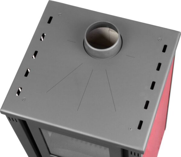 Kachle Thalia Pella S, červené, 5,4 kW – Obrázok 3