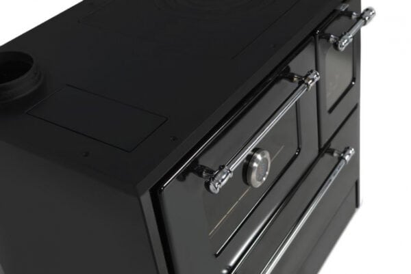 Sporák 701-G OMEGA Kuzine, so sklom, čierny, ľavý vývod – Obrázok 3