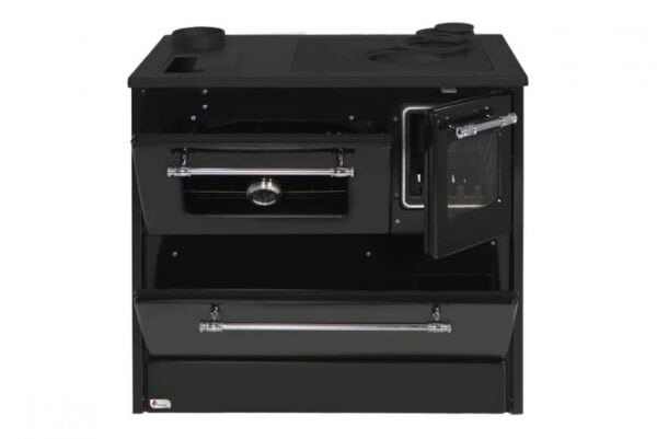 Sporák 701-G OMEGA Kuzine, so sklom, čierny, ľavý vývod – Obrázok 4