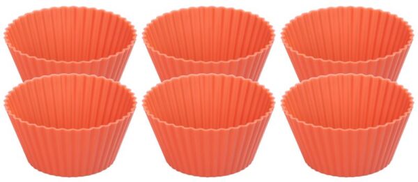 Forma MagicHome, na pečenie, na cupcake, silikón, červená, set 6 ks, 6,5x6,5x3 cm