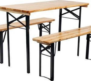 Set pivný DORTMUND Mini3, stôl 117x56x76,5 cm, 2x lavica 117x25x46,5 cm, drevo 27 mm
