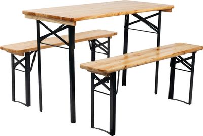 Set pivný DORTMUND Mini3, stôl 117x56x76,5 cm, 2x lavica 117x25x46,5 cm, drevo 27 mm
