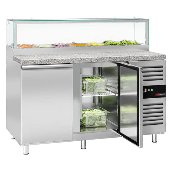 Saladety PREMIUM - 1510 mm - 2 dvierka - so sklenenou vložkou pre 7x GN 1/3 - Image 4