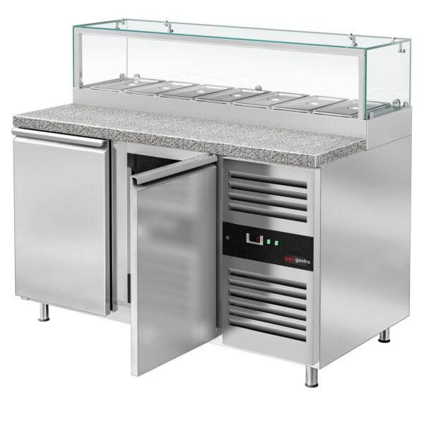 Saladety PREMIUM - 1510 mm - 2 dvierka - so sklenenou vložkou pre 7x GN 1/3 - Image 9