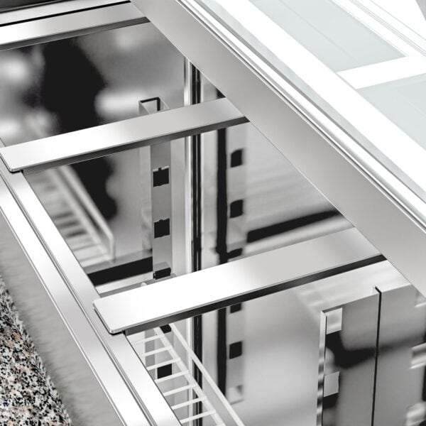 Prémiová saladety doska - 2020 mm - 3 dvierka - so sklenenou vložkou pre 10 nádob GN 1/3 – Obrázok 4