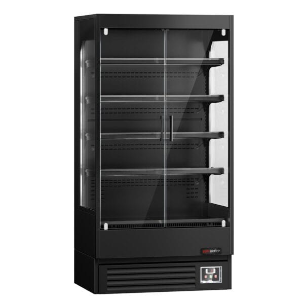 Prístenný chladiaci regál s krídlovými dverami - 1002 mm - 440L - s LED osvetlením, 2 sklenenými dverami a 4 policami - Image 5