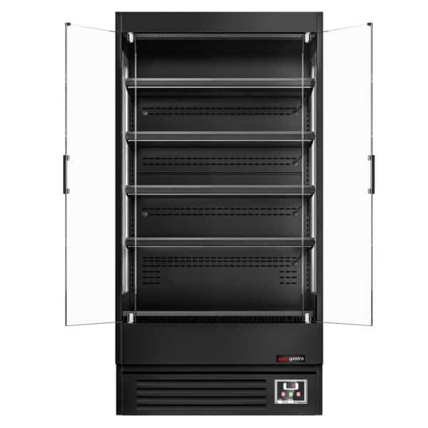 Prístenný chladiaci regál s krídlovými dverami - 1002 mm - 440L - s LED osvetlením, 2 sklenenými dverami a 4 policami - Image 4