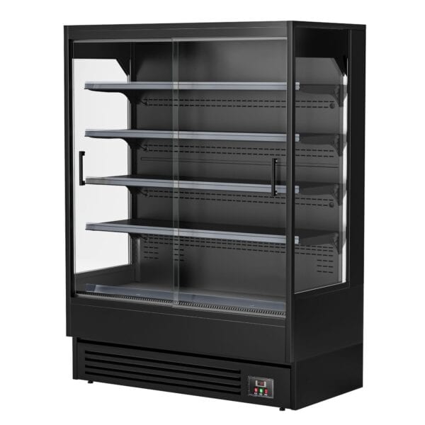 Prístenný chladiaci regál s posuvnými dverami - 1585 mm - 693L - s LED osvetlením a 4 policami - Image 5