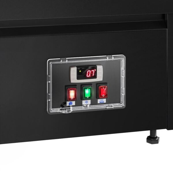 Prístenný chladiaci regál s krídlovými dverami - 1002 mm - 440L - s LED osvetlením, 2 sklenenými dverami a 4 policami - Image 10