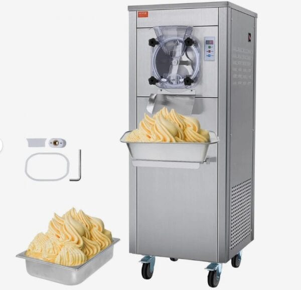 Výrobník zmrzliny, kapacita 18 l/h, stroj na tvrdú zmrzlinu pre jednu príchuť s kolieskami, 6 l valec z nehrdzavejúcej ocele, LED panel, automatické predchladenie s čistením, pre reštaurácie s občerstvením