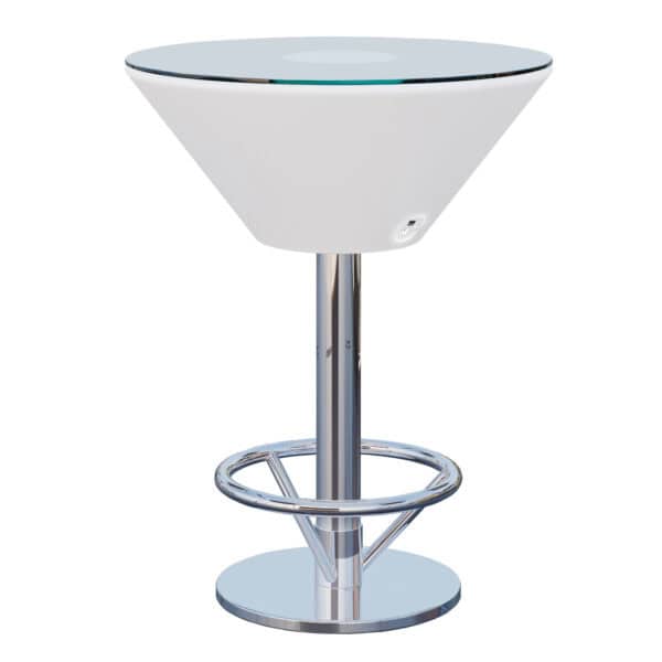 MARTINI | LED barový stôl do klubu | Ø:V 70 x 108 cm | RGB / batériové | s krúžkom na nohy | okrúhly