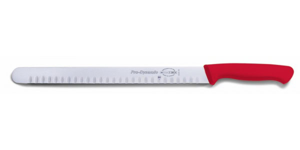 Nárezový nôž so špeciálnym výbrusom, červený v dĺžke 30 cm
