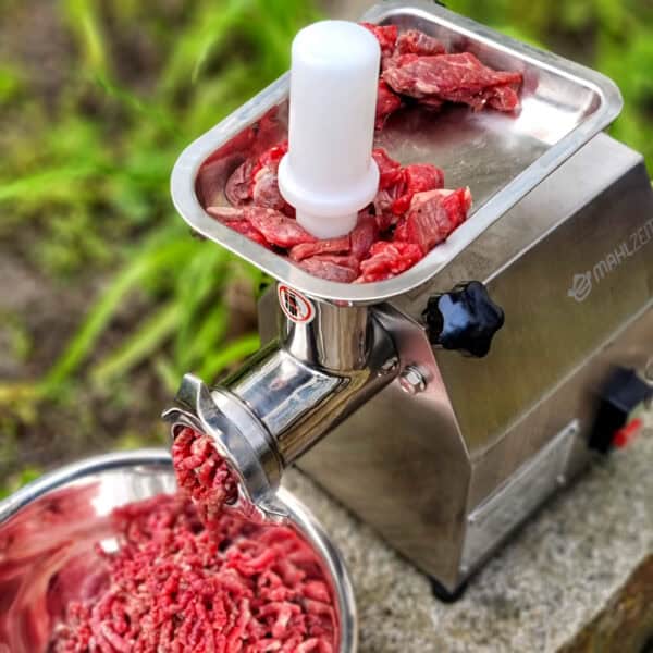 Elektrický mlynček na mäso Mahlzeit Profi z nehrdzavejúcej ocele | 250 W - 75 kg/h | Plnička na klobásy - Image 6