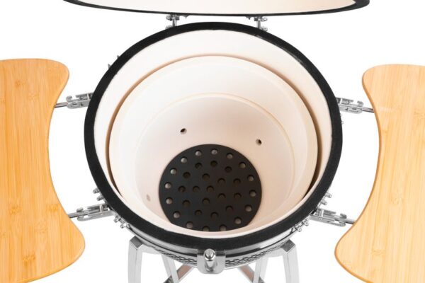 Gril Strend Pro Kamado Egg 21", priemer 46,7 cm, gril výška 91 cm, čierny, 130x73x122 cm – Obrázok 4