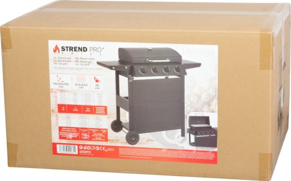 Gril Strend Pro Malaga, BBQ, plynový, 4 horáky – Obrázok 12
