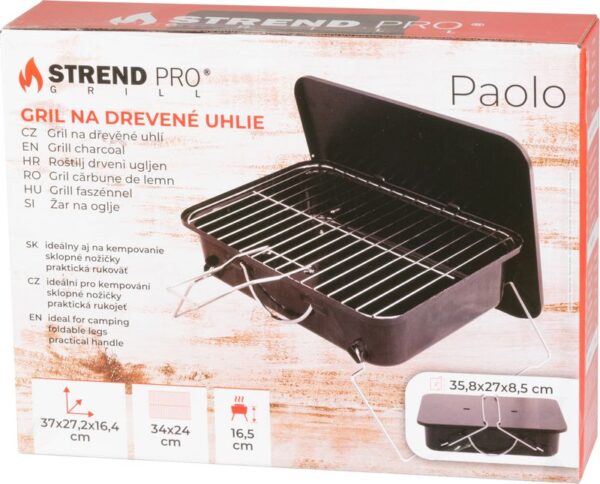 Gril Strend Pro Paolo, BBQ, na drevené uhlie, 37x27x17 cm – Obrázok 2