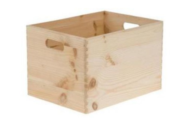 Krabica drevená, 40x30x14 cm, box s úchytmi, škatuľa