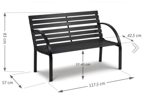 Záhradná lavica s operadlom 117,5 x 83 x 57 cm Sofotel Luca