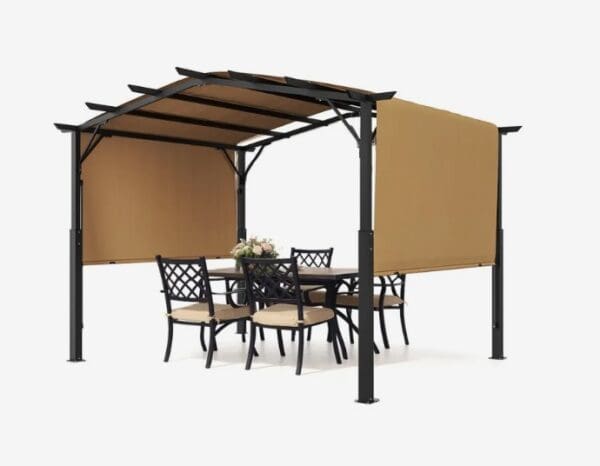 Pergola 3x3 m, záhradný altánok s klenutým vrcholom, prístrešok so zasúvacou strechou, veľký terasový altánok, párty stan, robustná záhradná pergola na terasu, dvor, verandu, bazén – Obrázok 5