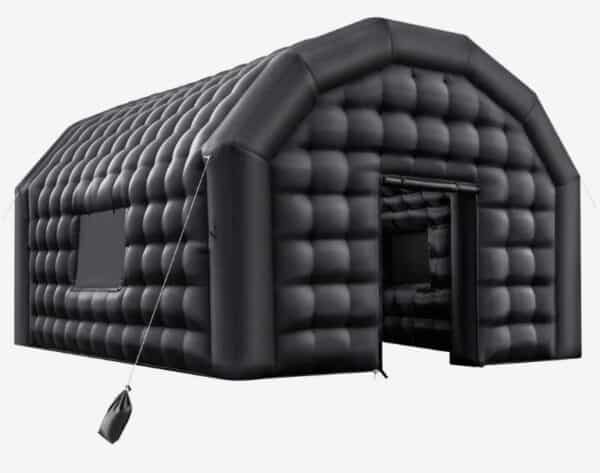 Nafukovací párty stan  8x6x4 m, kockový stan pre diskotéku, pavilónový svadobný stan s 1100W ventilátorom, vrece s pieskom, 2 okná na akcie, narodeniny, svadby, čierny – Obrázok 5
