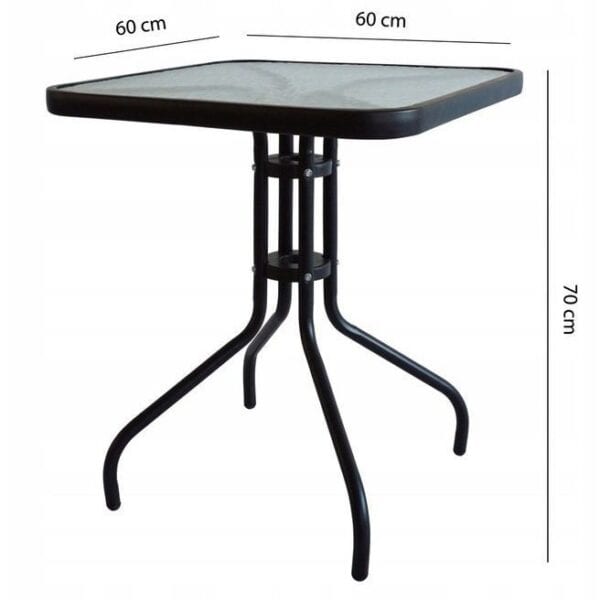 Záhradný stôl 60 cm z tvrdeného skla na záhradu, terasu, balkón, MultiGarden – Obrázok 2