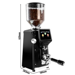 Mlynček na kávu - 1,2 kg - s chladiacim systémom - plochý mlecí kotúč Ø 83 mm - automatická detekcia portafiltra - čierny