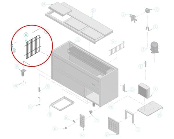 Vertikálna deliaca priečka - výška: 432 mm - pre sériu FEI – Obrázok 2