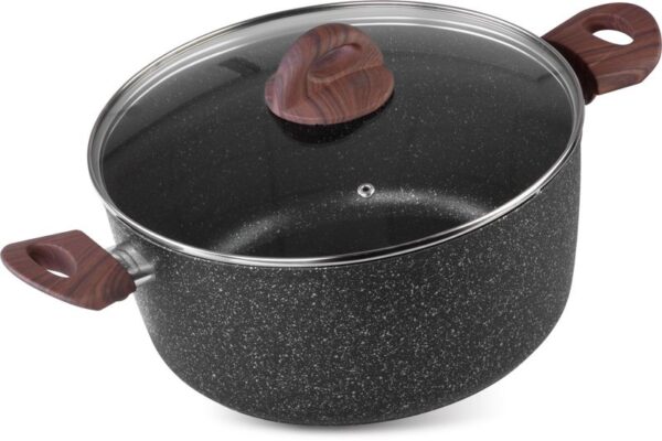 Hrniec MagicHome Black Marble Line, 20 cm, 2200 ml, s pokrievkou