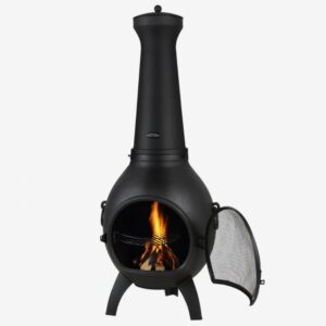Záhradná pec ohnisko na drevo 43x42x112 mm, guľovitý záhradný krb na grilovanie a ohrievanie, aztécka pec s roštom, plášťom a krytom komína, na terasu, záhradu, dvor