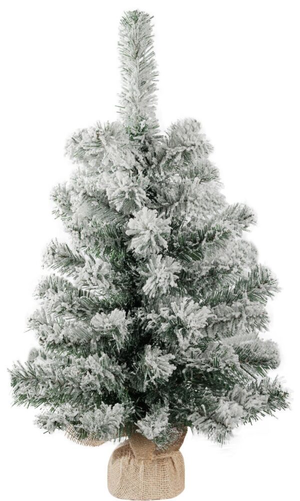 Stromček MagicHome Vianoce Snowy, jedľa v jute, zasnežený, 60 cm – Obrázok 5