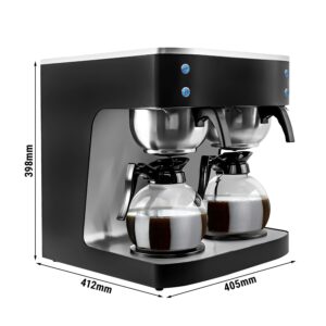 Kávovar na filtrovanú kávu - 2x 1,8 litra - 4 kW - so 4 platňami - vrátane 2 sklenených kanvíc