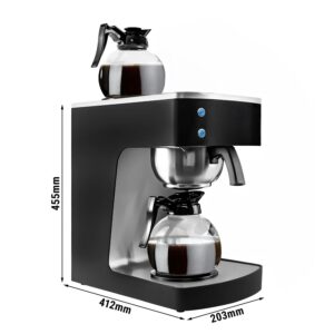 Kávovar na filtrovanú kávu - 1,8 litra - 2 kW - s 2 platňami - vrátane 2 sklenených kanvíc